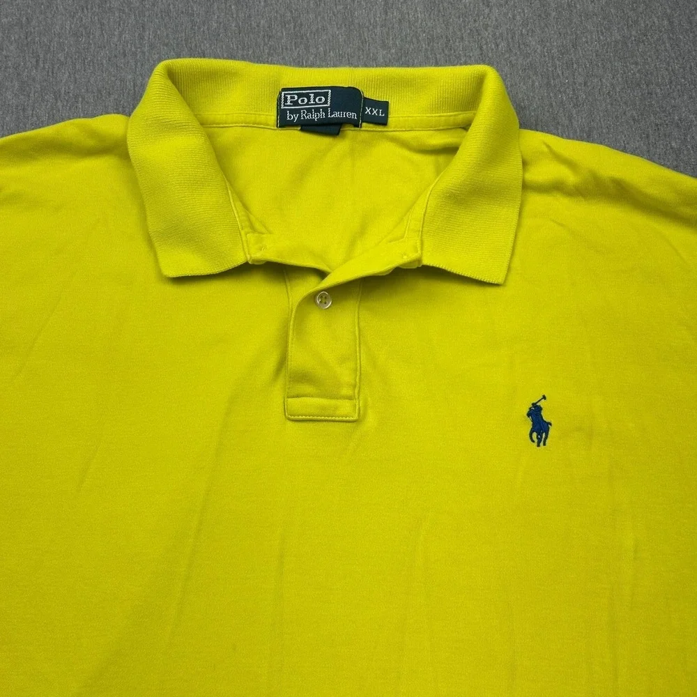 Polo Ralph Lauren Short Sleeve Golf Polo Mens XXL Yellow Cotton *RIPS*